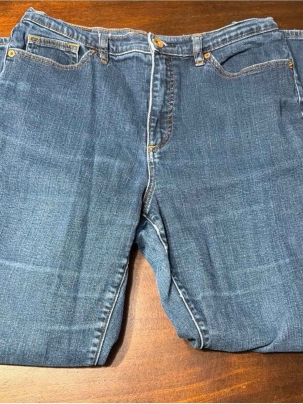 Lands' End Women's Straight-Leg Blue Denim Jeans